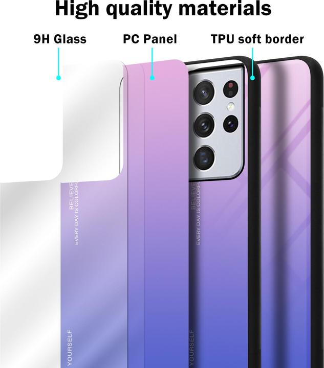 Produktbild Cadorabo TPU 2 Farben Glas Hülle (Samsung Galaxy S22 Ultra)