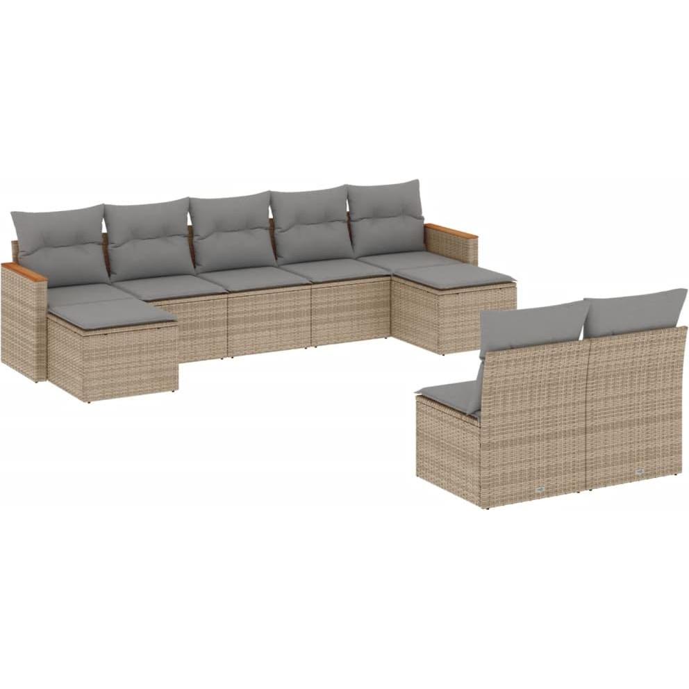 VidaXL, Gartenlounge, 10-tlg. Garten-Lounge-Set mit Kissen