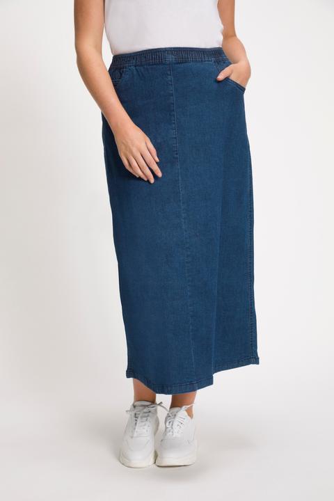 Image du produit Ulla Popken Jupe en jean évasée, taille élastique (62)