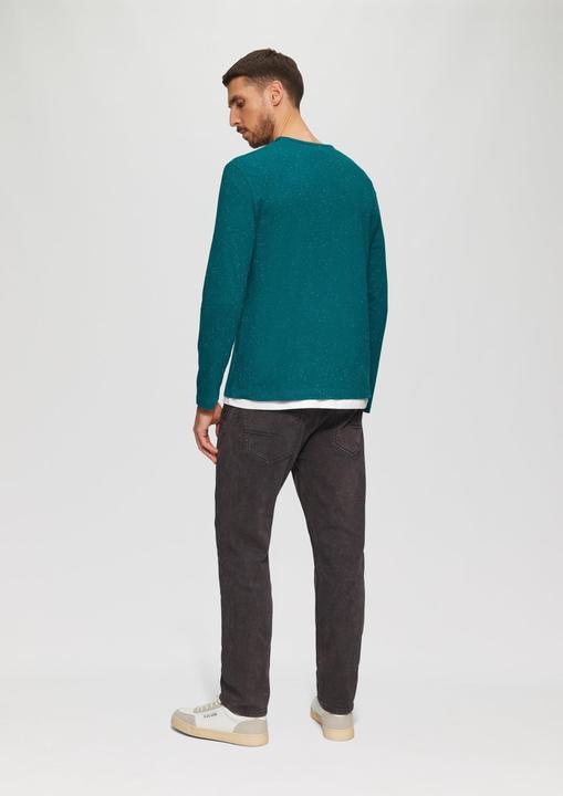 Actual product image S.Oliver T-Shirt Meliertes Longsleeve aus Jersey mit Logo-Print (3XL)