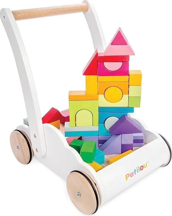 Actual product image Le Toy Van Baby walker with blocks in rainbow colours