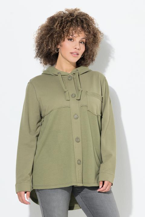 Produktbild Ulla Popken Sweatjacke, Waffelpiqué, Kapuze, Langarm (50, 52)