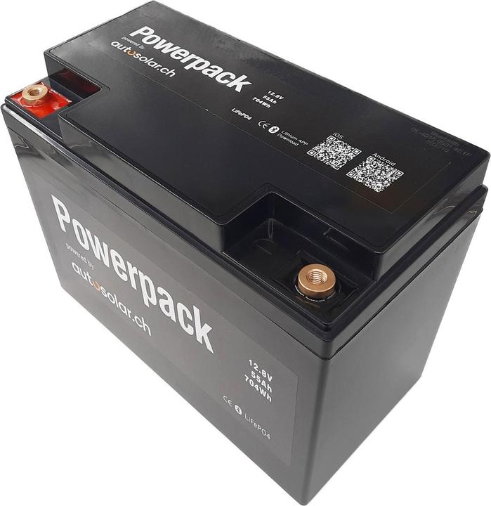 Image du produit Autosolar Batterie au lithium 55 Ah avec application (équivalent à 110Ah d'une batterie AGM) (12.80 V, 55 Ah)