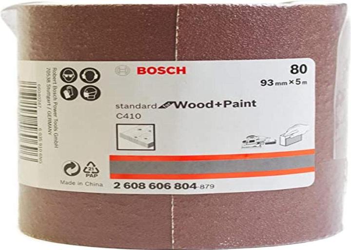 Actual product image Bosch Professional Zubehör Sanding roll C410 Standard for Wood and Paint, 93 mm, 5 m, 80 (80)
