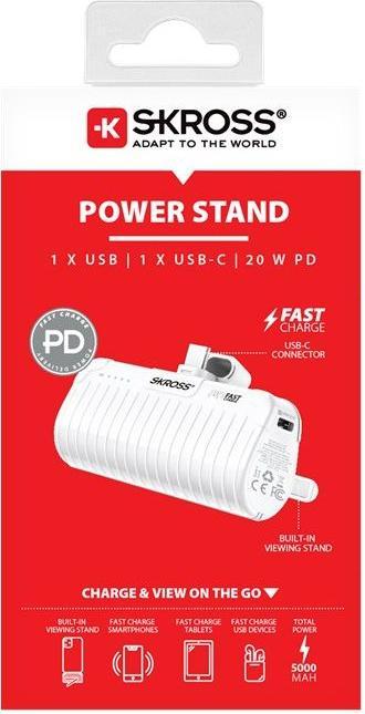 Produktbild Peter Jäckel SKROSS Power Bank RELOAD Power Stand 5000 PD White (5000 mAh, 20 W, 18.50 Wh)