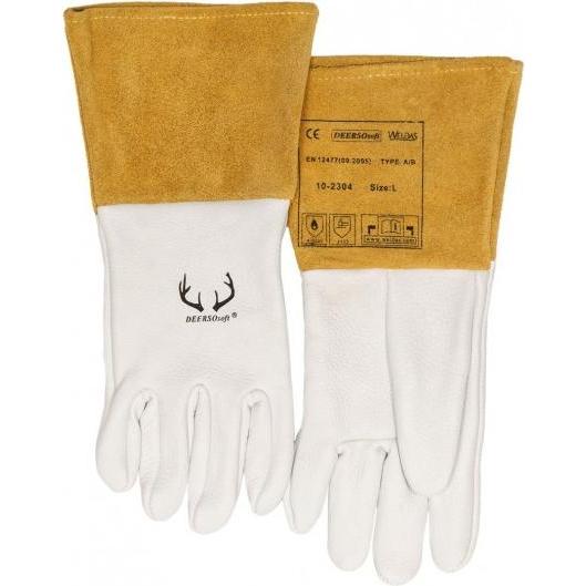 Elmag, Guanti di sicurezza, - Guanti per saldatura a 5 dita WELDAS 10-2304 XXL TIG/TIG in pelle di cervo pieno fiore con crosta (10.5)