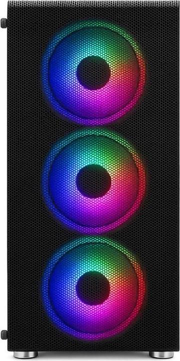 Productafbeelding 1st Cool 1stCOOL skříň RAINBOW 4, Mid Tower, AU, USB 3.0, 4x 120mm RGB Fan, černá (ATX, mATX, Mini-ITX)