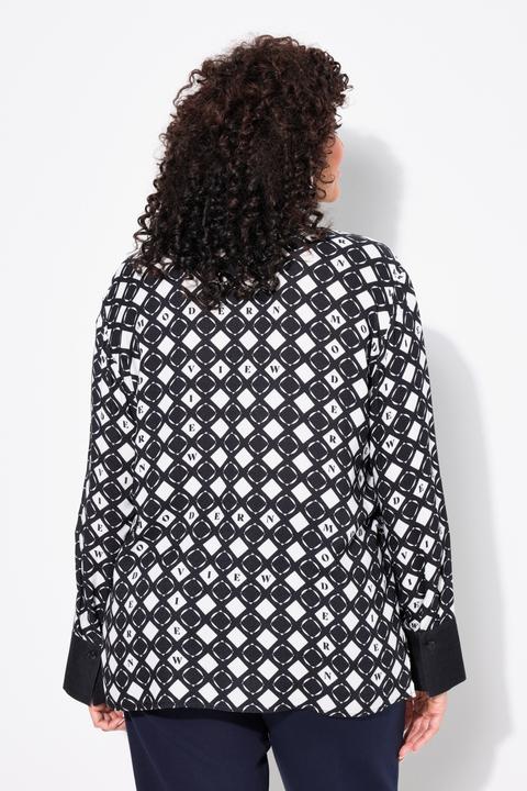 Produktbild Ulla Popken Hemdbluse, grafischer Druck, Hemdkragen, Langarm (42, 44)
