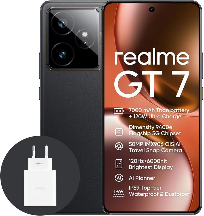 realme GT7 5G (256 GB, Schwarz, Dual SIM, 5G)