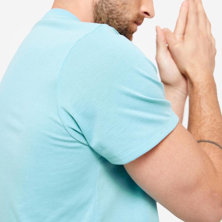 Produktbild Domyos T-Shirt Herren Crosstraining atmungsaktiv Rundhals Slim - türkis (S)