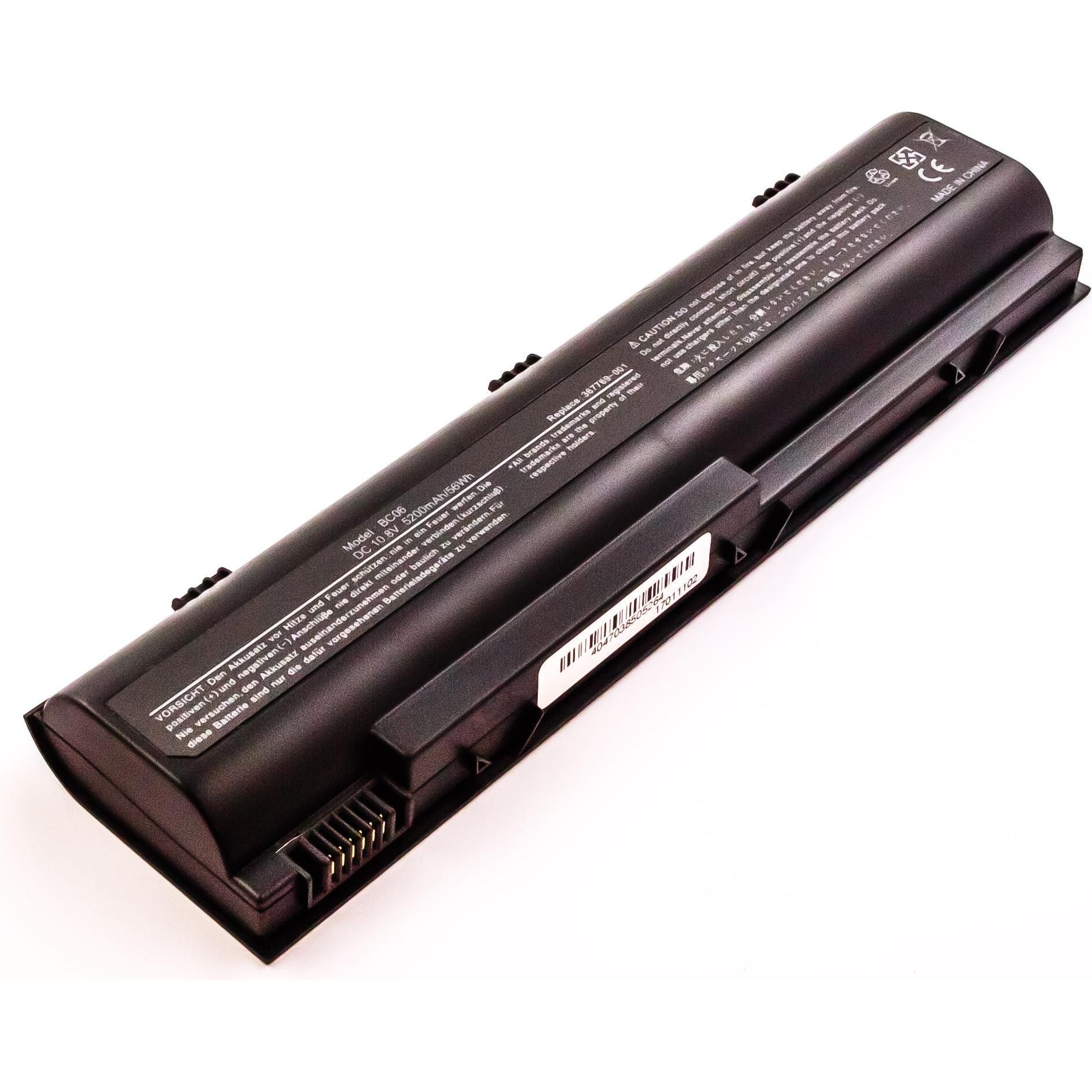 AGI Akku kompatibel mit HP 404232-001 - Akku - 4.400 mAh (1 Zellen, 4400 mAh), Notebook Akku, Schwarz