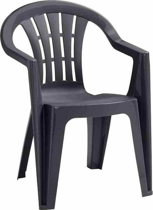 Allibert Fauteuil empilable Cuba Fresh, 56x58x79 cm, structure et surfaces en plastique graphite, en 100%