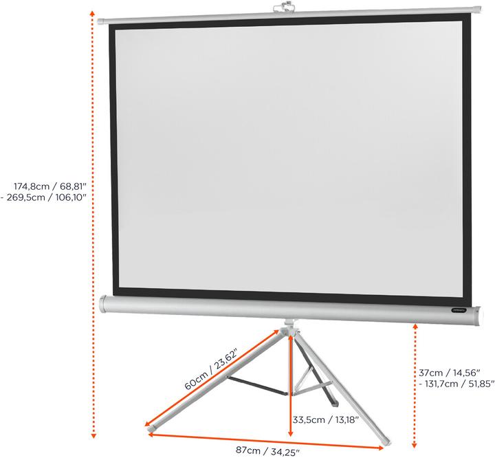 Actual product image Celexon Economy tripod screen - Projection screen with tripod - 197 cm (78") (77.56", 4:3)