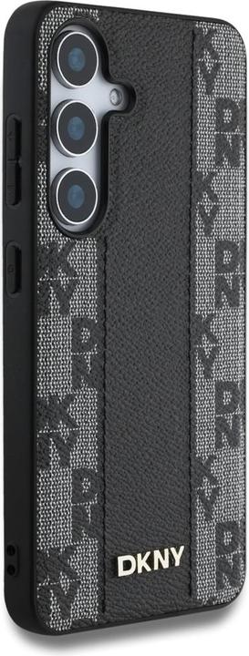 Produktbild DKNY Case Leather Checkered Pattern MagSafe for Samsung Galaxy S25 black (Samsung Galaxy S25)
