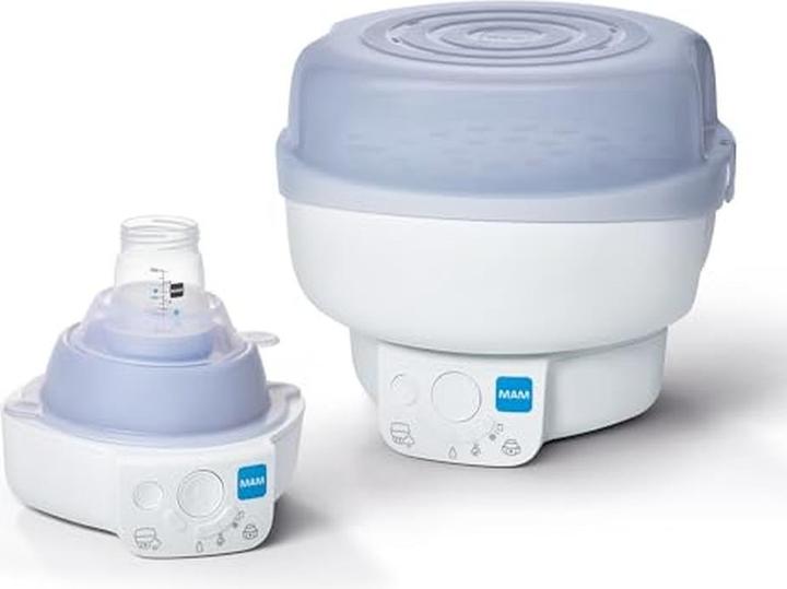 MAM Elektrische Sterilisator und Wärmer für Expressflaschen, 6er-Kapazität mit Antikolikflasche