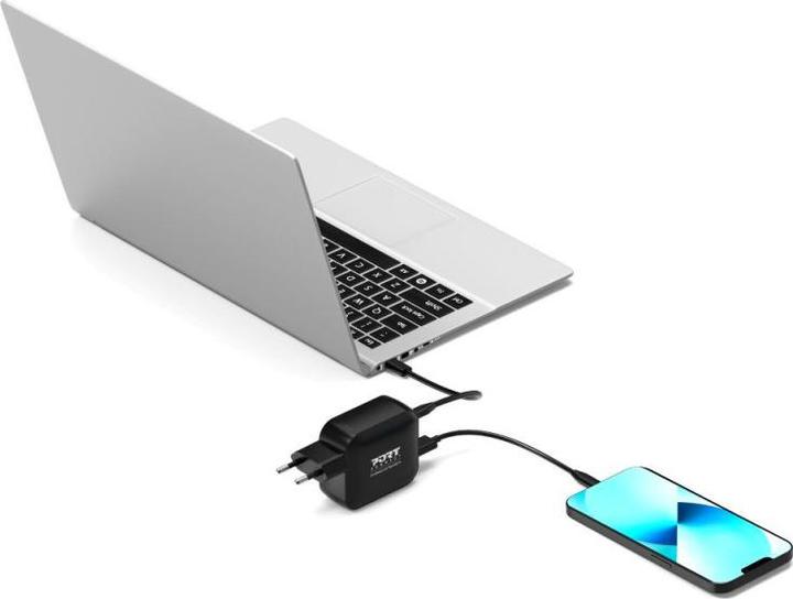 Image du produit Port Designs Port WALL GaN2 CHARGER USB-C & USB-A 100W CtoC CABLE 2m (100 W, 3 ports)