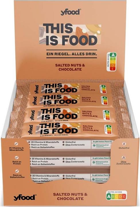 Actual product image YFood Salted Nuts & Chocolate (Salted Hazelnut & Chocolate, 12 pcs., 720 g)