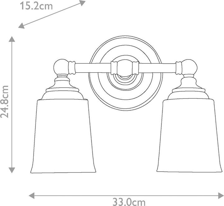Produktbild Elstead Lighting Huguenot Lake LED Wandleuchte G9 2-fach Poliertes Chrom IP44 (640 lm, G9)