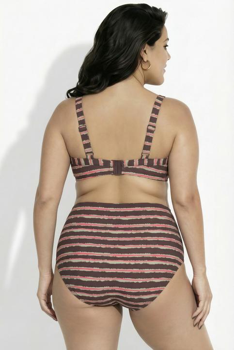 Immagine prodotto Ulla Popken Bikini, Streifenmix, drapiert, Softcups, recycelt (46)
