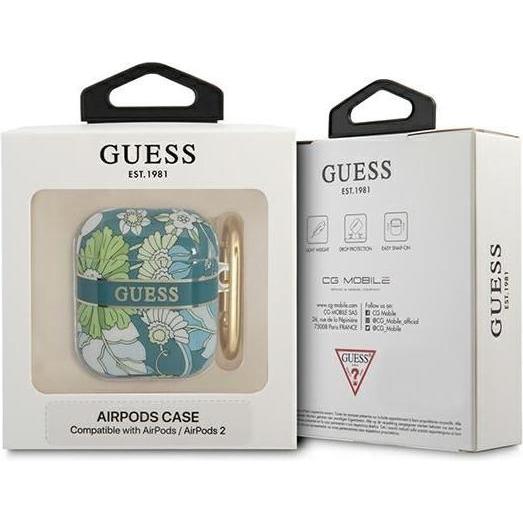 Thumbnail - Guess GUA2HHFLN AirPods cover zielony/green Flower Strap Collection (Kopfhörer Hülle), Kopfhörertasche + Schutzhülle, Gr...