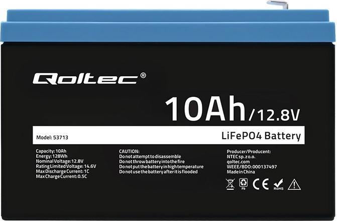 Produktbild Qoltec LiFePO4 Lithium-Eisenphosphat-Batterie (12.80 V, 10 Ah)