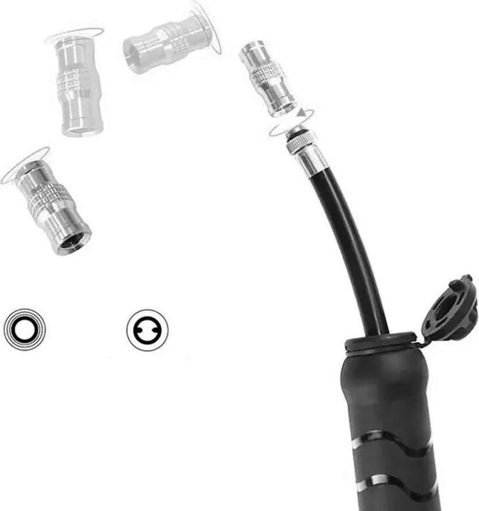 Actual product image Rockbros 810PCS-HP Mini-Handpumpe für Fahrräder mit Presta- und Schrader-Schlauch – Schwarz