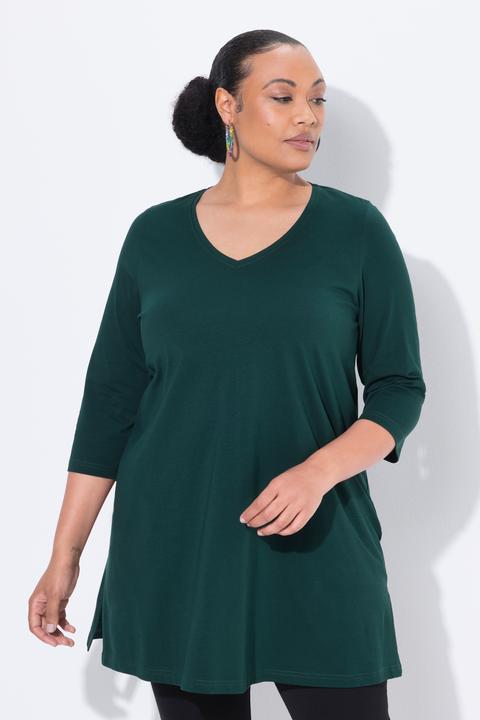 Produktbild Ulla Popken Longshirt, A-Linie, V-Ausschnitt, 3/4-Arm (60)