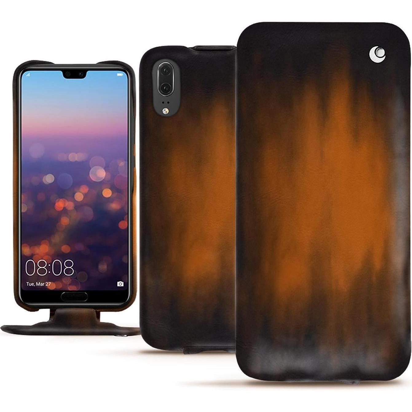 Thumbnail - Noreve Lederschutzhülle vertikal (Huawei P20), Smartphone Hülle, Braun