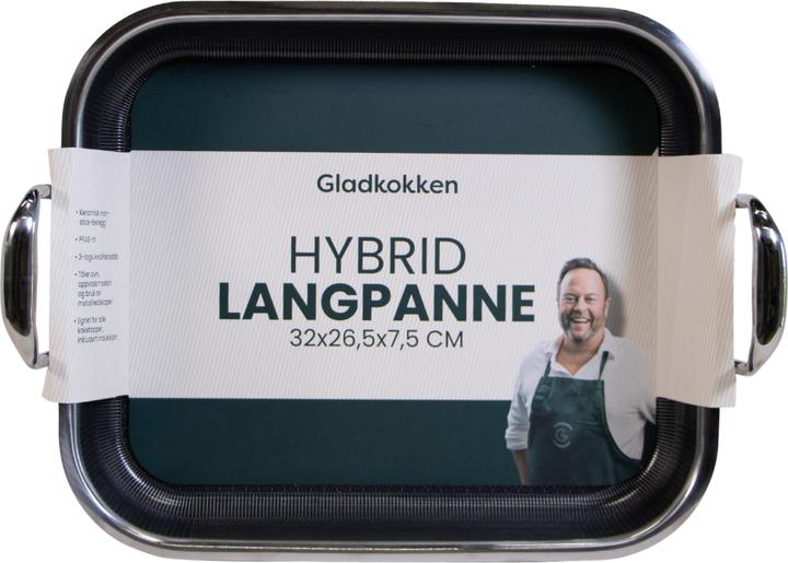 Gladkokken - Hybrid roaster - 32 x 26.5 x 5.5 cm (Aluminium, Roestvrij staal)