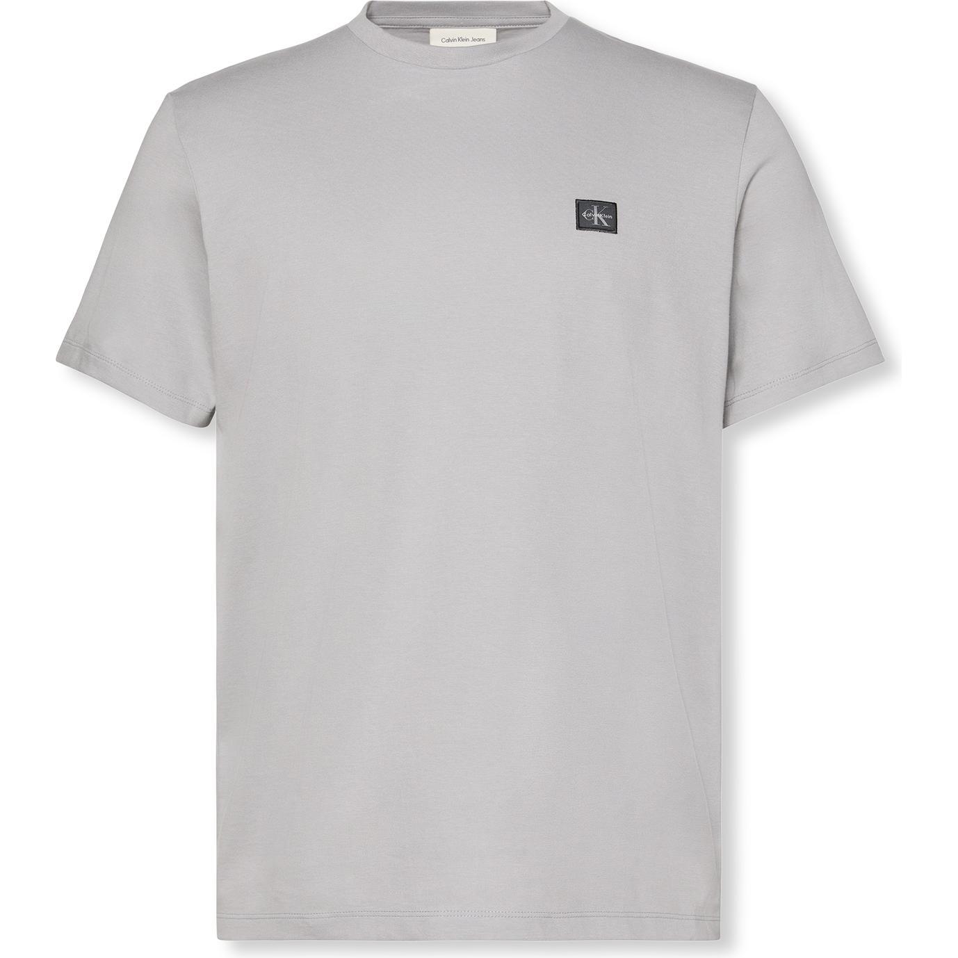 Calvin Klein Jeans, Uomini, Maglietta, Ss Badge 30s Jersey Classic Tee, Grigio, (XXL)