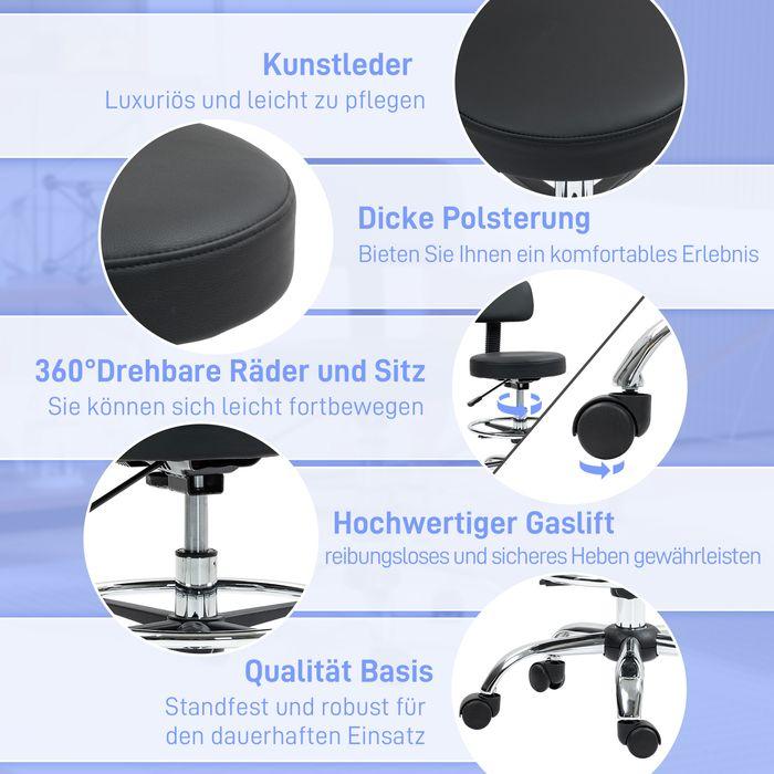 Produktbild Swisshandel24 Bürostuhl Ergonomischer Zeichenstuhl, Höhenverstellbar Computerstuhl mit Fussring