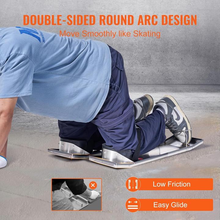 Actual product image Vevor Concrete Knee Boards 30 x 8 Inches Stainless Steel Concrete Gliders