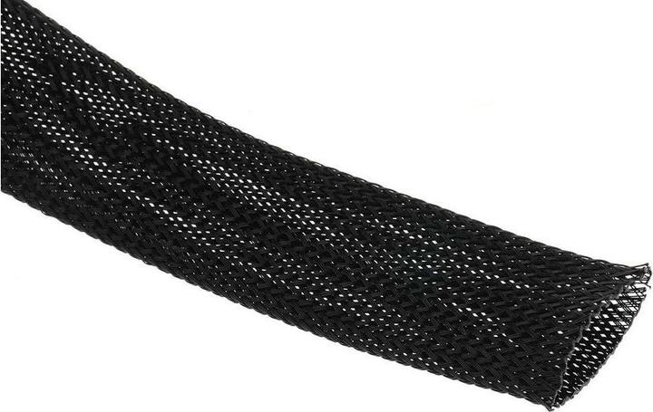 Produktbild RS PRO Kabelschlauch Schwarz PET für Kabel-Ø 28mm bis 47mm, Länge 10m Umflochtener Dehnbar (Kabelschlauch, 1000 cm)