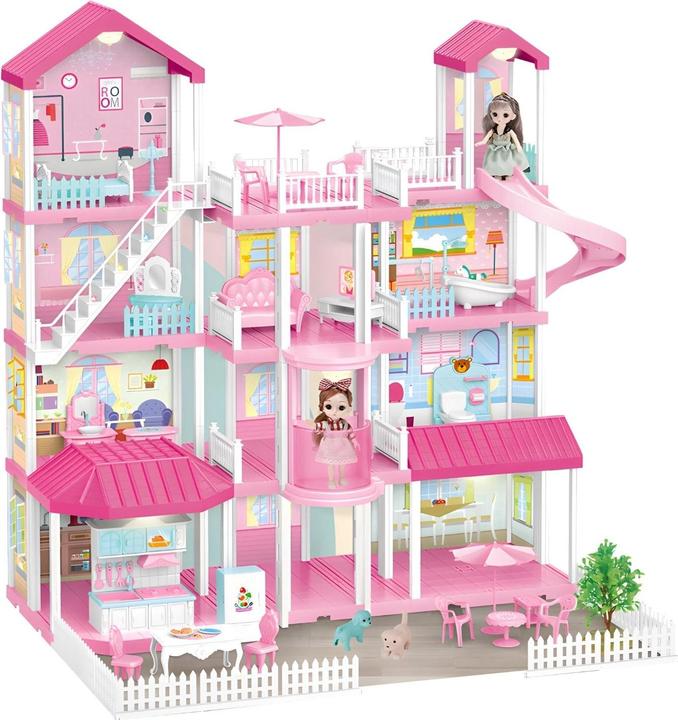 Produktbild Hermex Puppen Haus Stube Möbel Spielzeug Spielhaus Villa Residenz Schloss