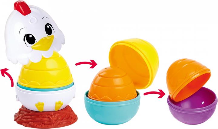 Simba 104010184 - Poules à empiler ABC, Poules Roly-Poly avec oeufs à empiler, à emboîter, M