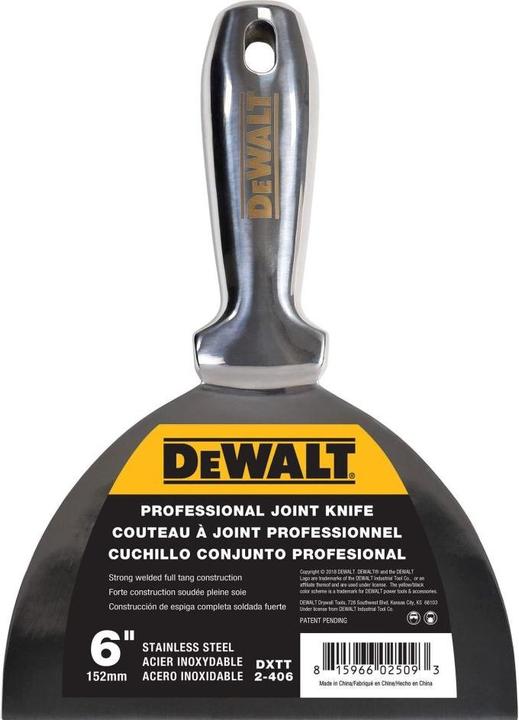 Actual product image DeWalt DXT2-406 Stainless steel joint knife 15.2 cm high-quality blade