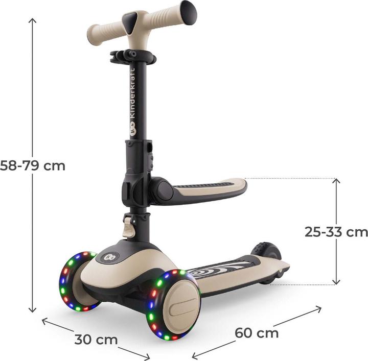 Produktbild KinderKraft scooter HALLEY 2 STONE WHITE
