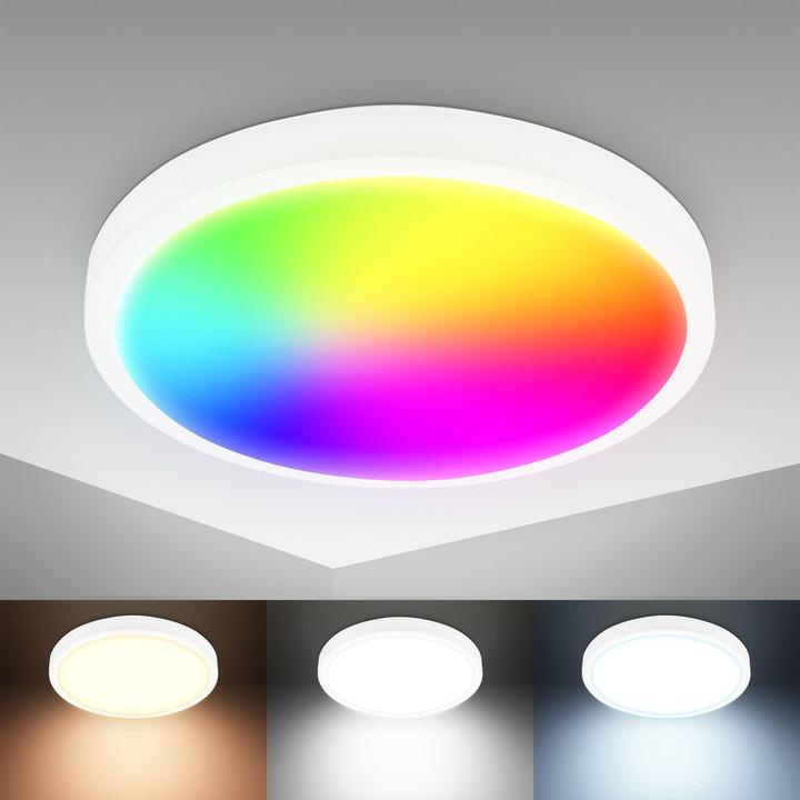 Produktbild B.K.Licht WiFi TUYA + Bluetooth RGB/W CCT LED panel, LED/21W (2100 lm)