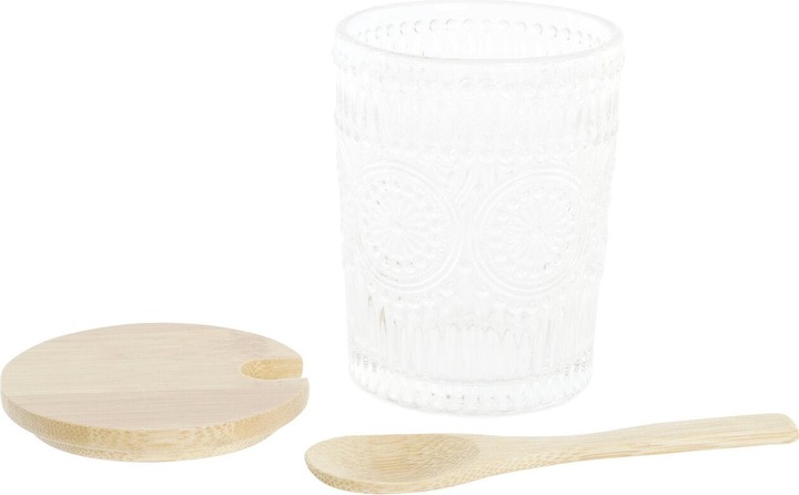 Produktbild DKD Home Decor Zuckerdose Durchsichtig natürlich Bambus Aluminium Kristall Borosilikatglas 300 ml 28 (0.30 l)
