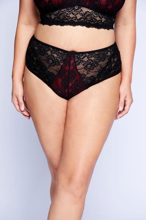 Actual product image Ulla Popken High Waisted Crotchless Lace Briefs (54)