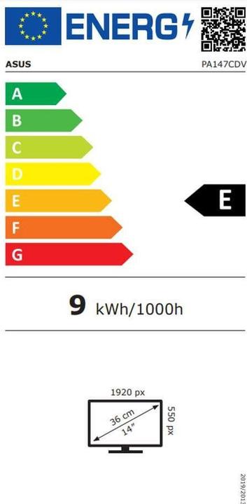 Energie-Label ASUS PA147CDV (1920 x 550 Pixel, 14")