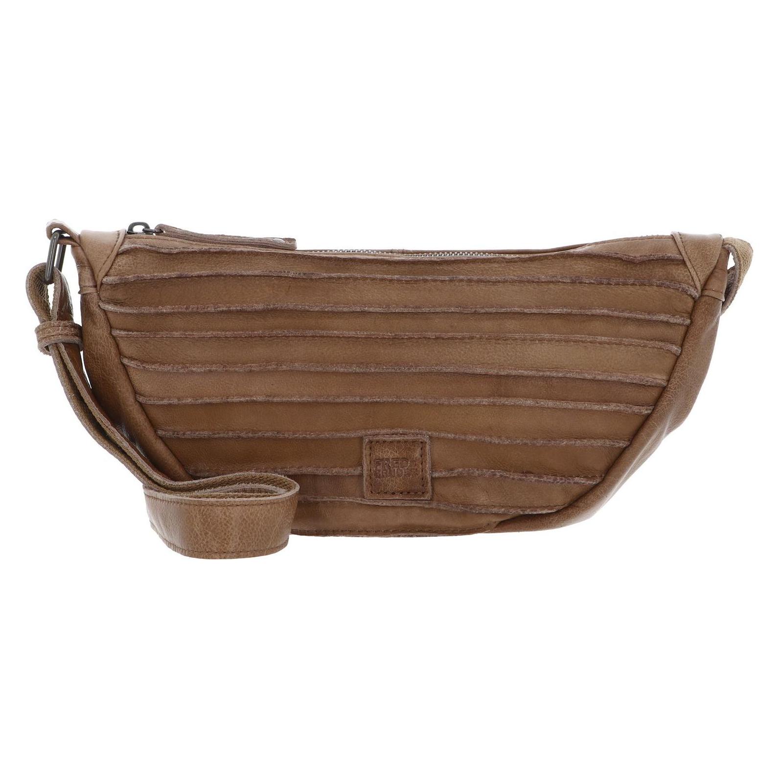 FredsBruder, Damen, Handtasche, Riffel Halfmoon Bag, Braun