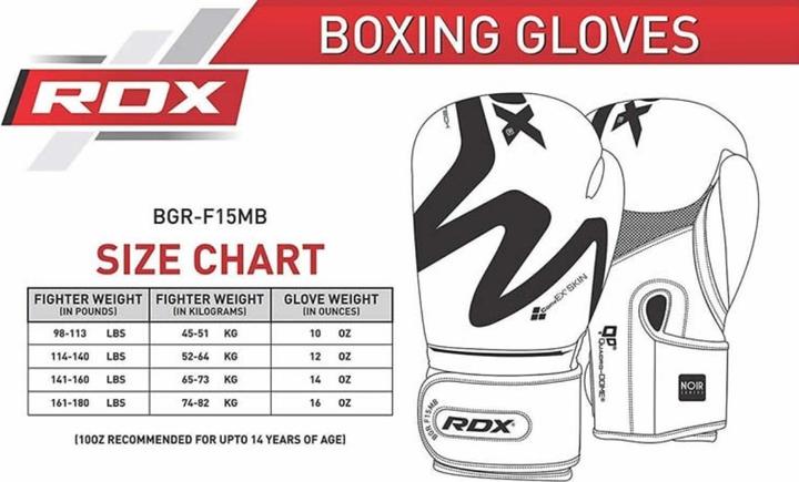 Actual product image Rdx F15 Boxhandschuhe (16 OZ, One size)
