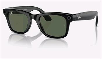 Actual product image Ray Ban Meta Wayfarer (Standard) Smart Glasses - Shiny Black/Green (Mobile)