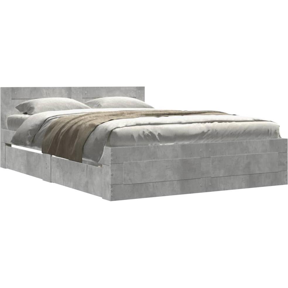 VidaXL, Bett, Bettgestell mit Kopfteil (135 x 190 cm)