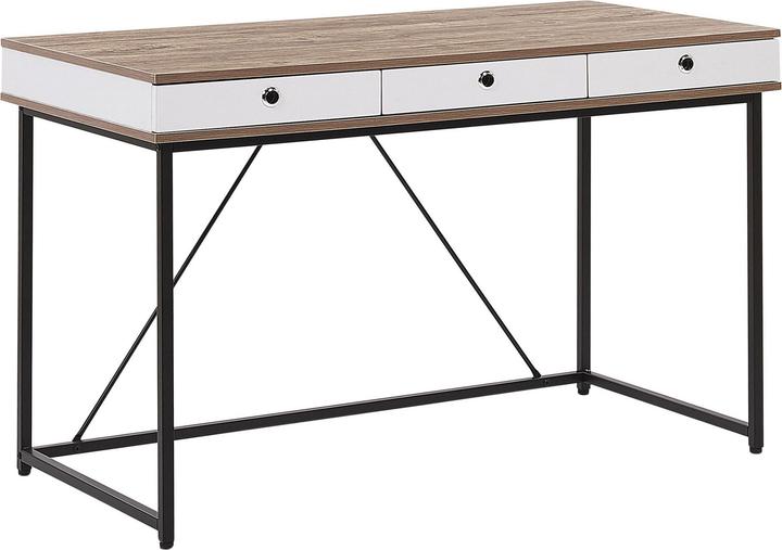 Image du produit Beliani Ensemble de meubles de bureau Tabac clair / noir FOSTER/HINTON (80 x 30 x 152 cm)