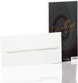 Produktbild Rössler Papier 20261711 - Excellent - Briefumschlagpack DIN lang, mit Seidenfutter, weiss (25x)