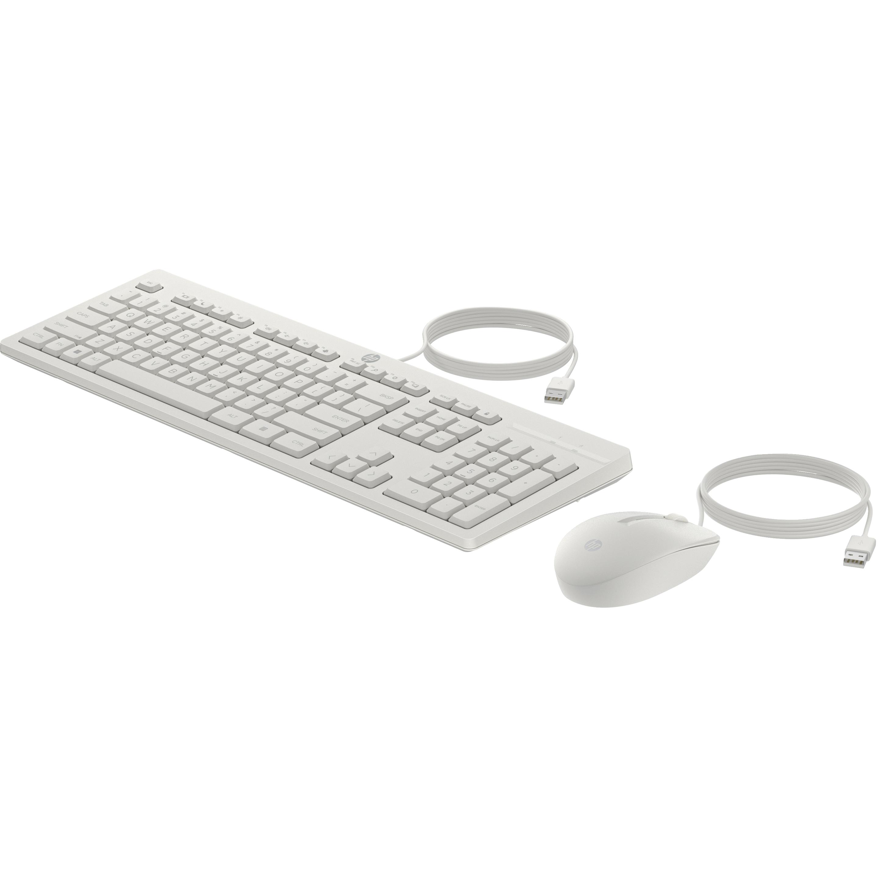 Thumbnail - HP 225 Wired Mouse and Keyboard Combo Cashmere White (DE, Kabelgebunden), Tastatur, Weiss