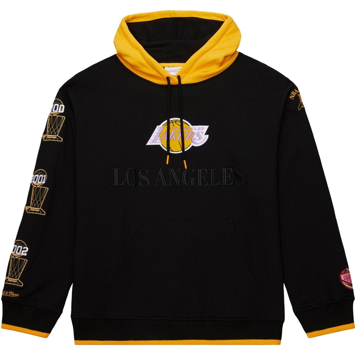 Mitchell & Ness, Herren, Pullover, Fleece Hoody ORIGINS Los Angeles Lakers - XX, Schwarz, (XXL)