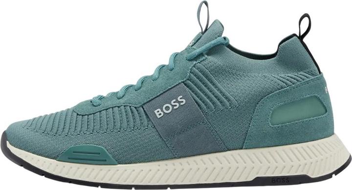 Actual product image BOSS Mens Titanium Suede Panel Running Trainers (38)